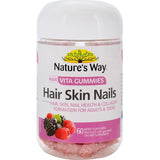 Berry-flavored gummies packed with vitamins C, E, biotin, and zinc for healthy hair, skin, and nails.