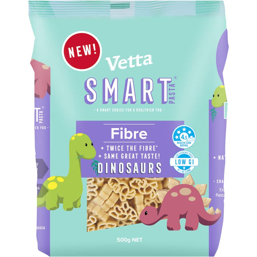 Vetta Smart Pasta Dinosaur Shapes: fun, nutritious pasta that transforms meals into adventurous dining experiences for all ages.