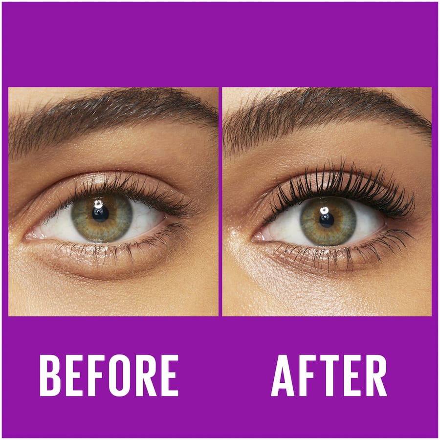 Waterproof volumising mascara with a double curved brush for dramatic lift, length, and no clumps for stunning lashes.