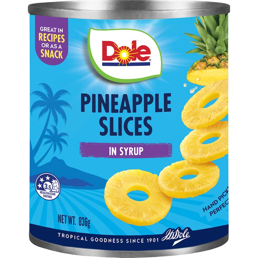 Dole Pineapple Slices In Syrup Can 836g