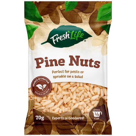 Freshlife Pine Nuts in a bowl, showcasing their organic, nutritious qualities for cooking and snacking.