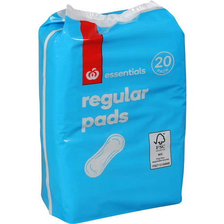 Regular-sized Essentials Pads offer comfort, absorbency, and discreet protection for light to medium flow days.