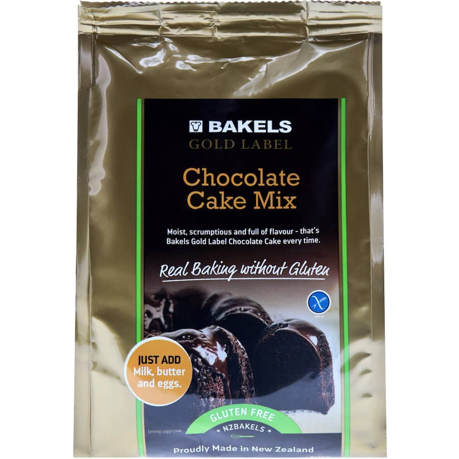 Bakels Gluten-Free Moist Chocolate Cake Mix, perfect for a delicious, easy-to-make chocolate cake.