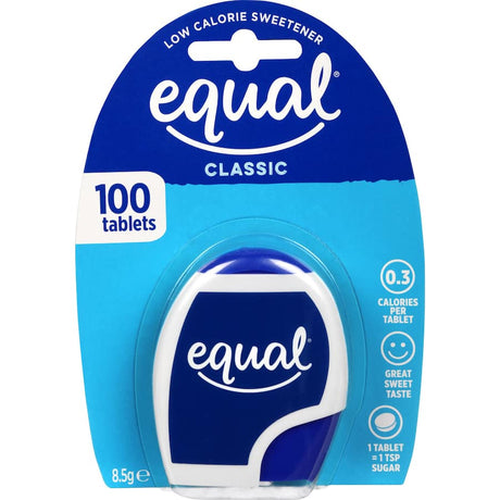 Equal Sugar Substitute Tablets offer a calorie-free sweetener alternative, matching the sweetness of 1 teaspoon of sugar.