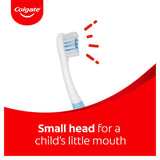 Colgate Kids Baby Toothbrush for ages 0-2, featuring extra soft bristles and a small head for gentle cleaning.