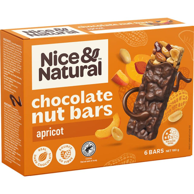 Chocolate Apricot Nut Bars featuring real dark chocolate and apricot for a wholesome, fiber-rich snack.