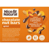 Nice & Natural Nut Bars in Chocolate Apricot: a wholesome snack with dark chocolate, apricot, and high fiber for guilt-free indulgence.