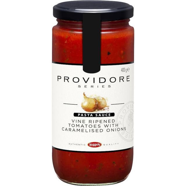 Providore Pasta Sauce featuring caramelised borettane onions and rich tomato sauce, perfect for pasta and lamb ragu dishes.