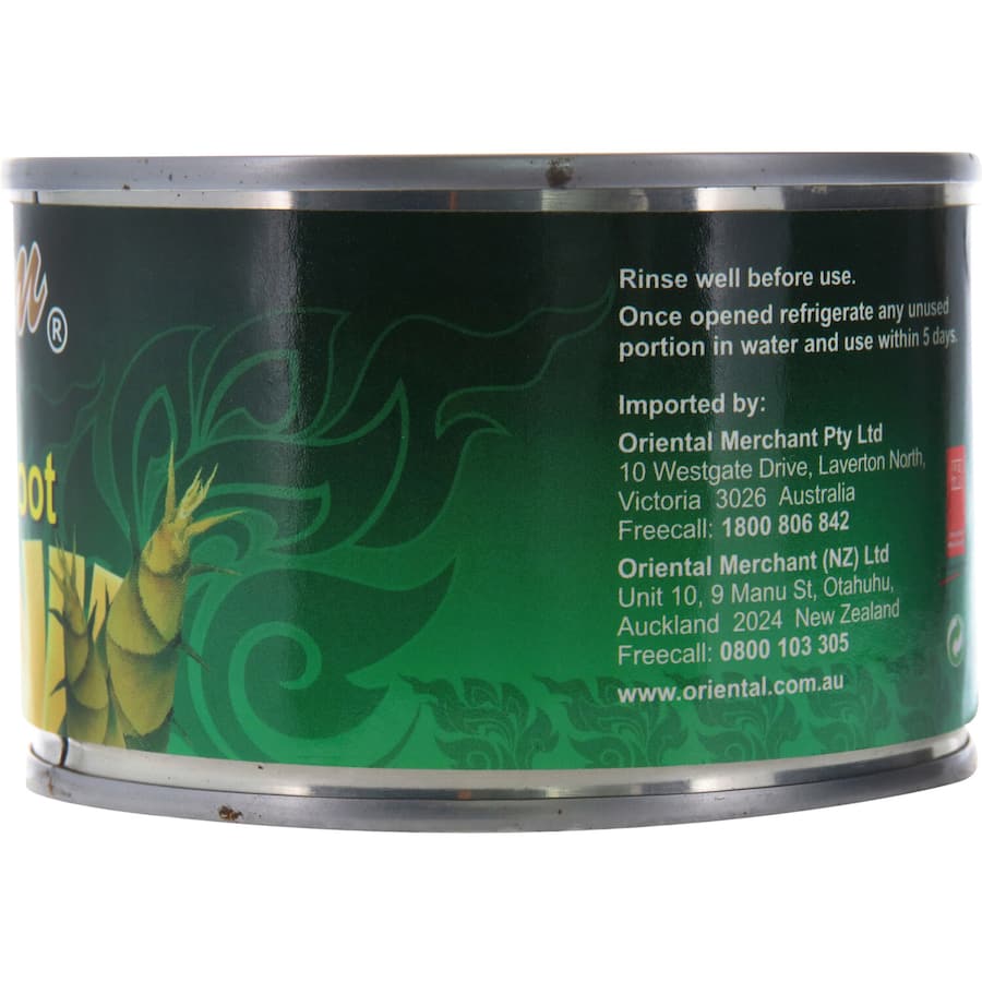 Canned Valcom Asian Vege Bamboo Shoots, featuring tender, crunchy slices perfect for stir-fries, soups, and spring rolls.