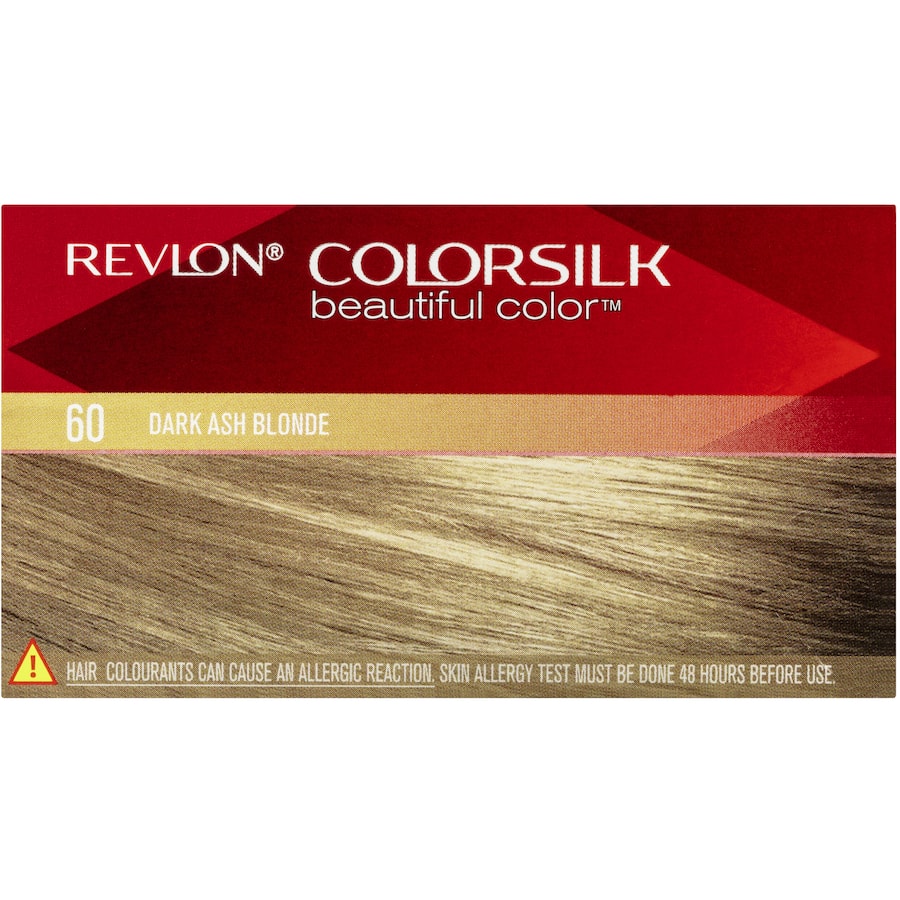 Revlon Colour Silk 60 Dark Ash Blonde hair dye offers multi-dimensional, healthy color with keratin for a beautiful transformation.