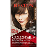 Revlon Hair Colour 32 Dark Mahogany Brown, offering vibrant, multi-dimensional color with nourishing keratin and silk amino acids.