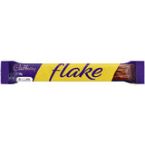 Cadbury Flake chocolate bar showcasing a rich milk chocolate coating and unique flaky texture, perfect for indulgence.