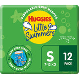 Huggies Little Swimmers Swimpants in Nemo design for comfort and safety, featuring leak guards and easy-open sides for kids 7-12kg.