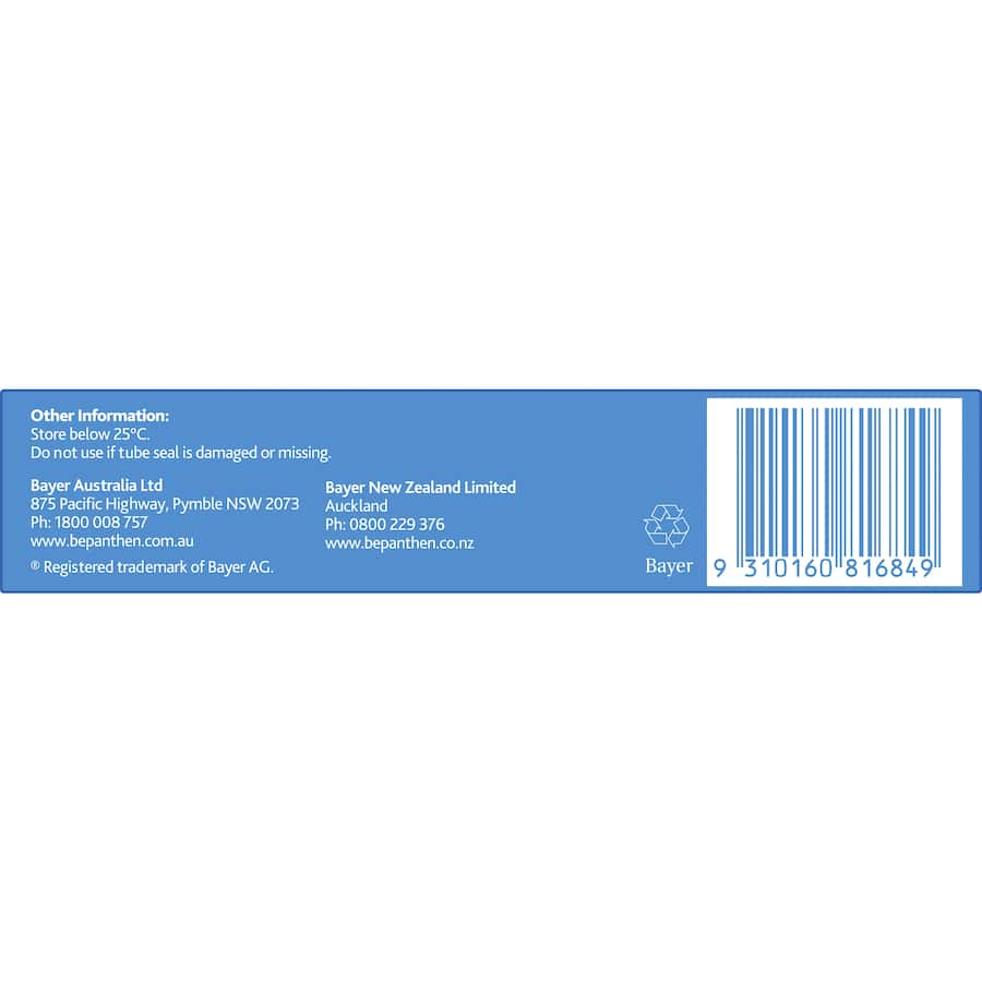 Bepanthen Antiseptic Soothing Cream for healing and protecting damaged skin, suitable for cuts, sunburn, and nursing care.