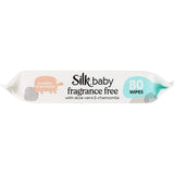 Eco-friendly Silk Baby Wipes, plastic and fragrance free, enriched with aloe vera and chamomile for gentle skin care.
