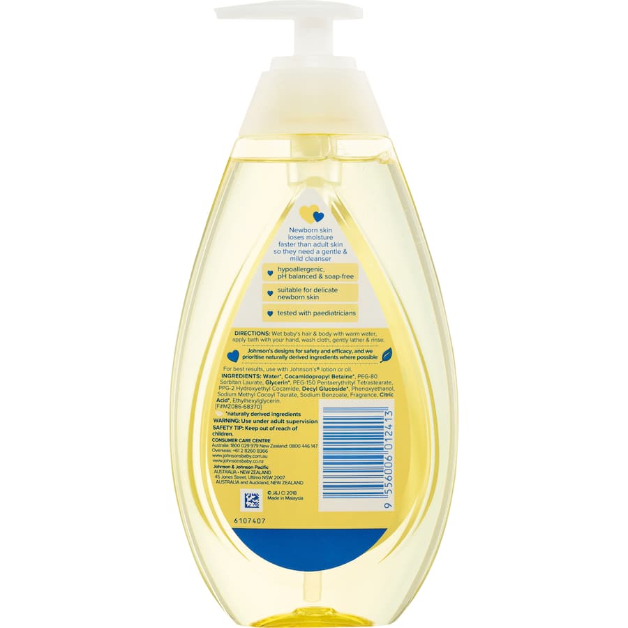 Johnson's Baby Bath Top-To-Toe: Gentle wash and shampoo for newborns, featuring No More Tears formula for tear-free cleansing.