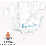 Treasures Comfort Nappy Pants Junior for kids 16kg+, featuring ultra-absorbent layers, soft leak guards, and a fun bunny design.