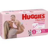 Huggies Ultra Dry Nappies Girls Size 3 (6-11kg) Bulk pack 44pack