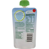 Woolworths Smiling Tums Apple & Strawberry Custard puree pouch for babies, offering nutritious and tasty fruit flavors.