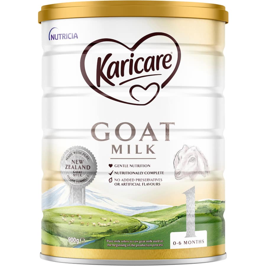 Karicare Goat Milk 1 Baby Formula offers gentle, complete nutrition from pure New Zealand goat milk for infants up to 6 months.