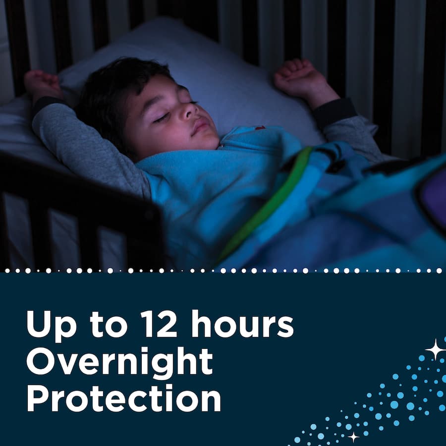 Huggies Drynites Boys 4-7 Years: discreet nighttime pants offering 12 hours of leakage protection and undie-like comfort for bedwetting.