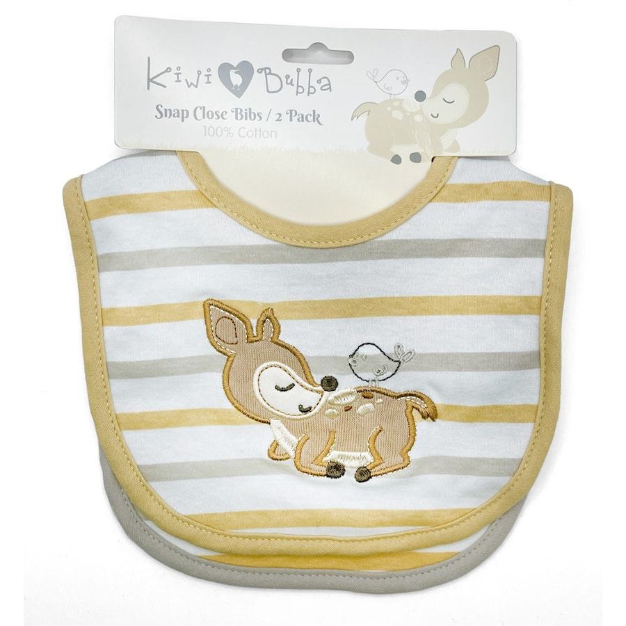 Kiwi Bubba Snap Dome Closure Bib  2pack