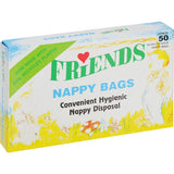 Friends Nappy Bags Odourised: eco-friendly disposable bags designed to neutralize odors and contain used diapers effectively.