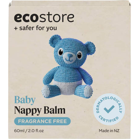 Ecostore Baby Cream Nappy Balm in a soothing tube, featuring plant-based ingredients for gentle care against nappy rash.