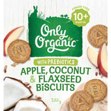 Only Organic Baby Snacks: apple, coconut, and flaxseed biscuits for 10+ months; nutritious, easy-to-grasp finger foods.