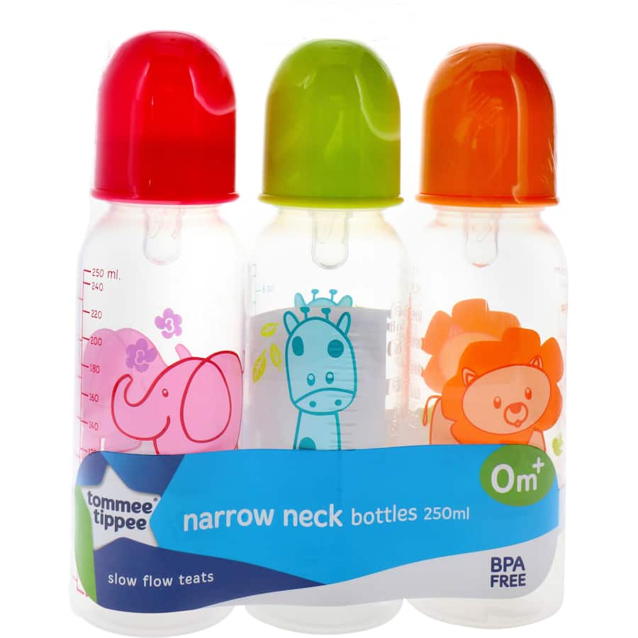 Tommee Tippee Baby Bottle Promo: BPA-free, 250ml bottles with soft silicone teats, in a convenient 3-pack for easy feeding.