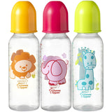 Tommee Tippee Baby Bottle Promo: 3-pack of 250ml BPA-free bottles with soft silicone teats and unisex design for easy feeding.