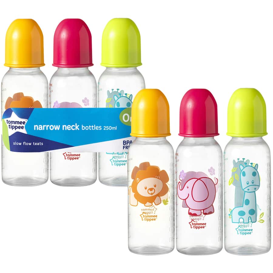 Tommee Tippee Baby Bottle Promo: 3-pack of BPA-free bottles with soft silicone teats for effortless feeding, ideal for infants.