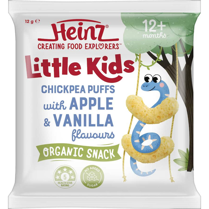 Heinz Little Kids Toddler Snacks Chickpea Puffs, Apple, Vanilla