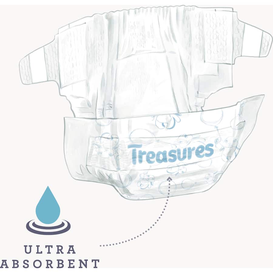 Treasures Dry & Snug Nappies Toddler 10-15kg Convenience 18pack
