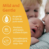 Gentle, hypoallergenic baby shampoo with No More Tears formula for soft, clean hair without irritation or stinging.