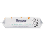 Treasures Baby Wipes Fragrance Free: ultra-gentle, hypoallergenic wipes made with natural ingredients and 99% purified water.