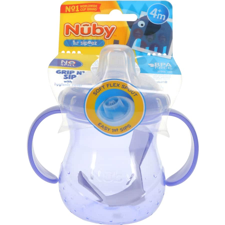 Nuby No Spill Baby Drinking Cup Spout Trainer With Handles 295mL
