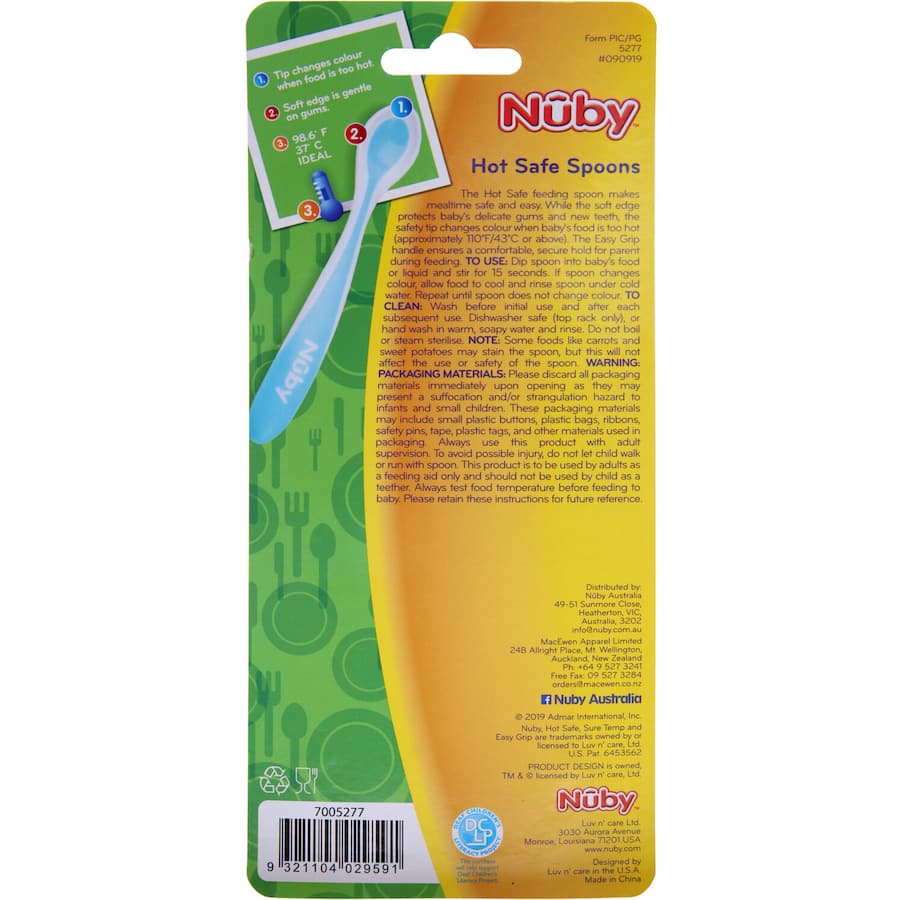 Nuby Baby Cutlery Hot Safe Spoons 2pack
