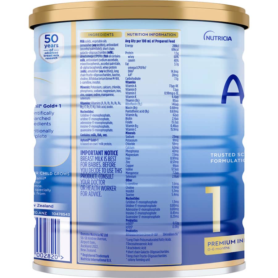 Aptamil Gold+1 Pronutra Biotik Baby Infant Formula From Birth To 6 Months 900g