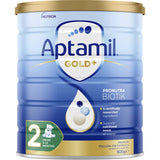 Aptamil Gold+2 Pronutra Biotik formula for babies 6-12 months, enriched with probiotics for healthy growth and digestion.