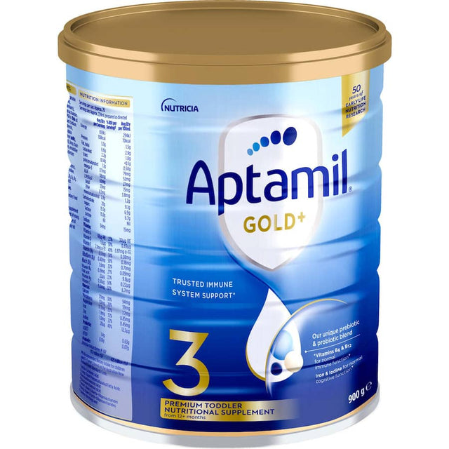 Aptamil Gold+3 Pronutra Biotik: Nutritional supplement with vitamins, minerals, and probiotics for toddler growth and immune support.