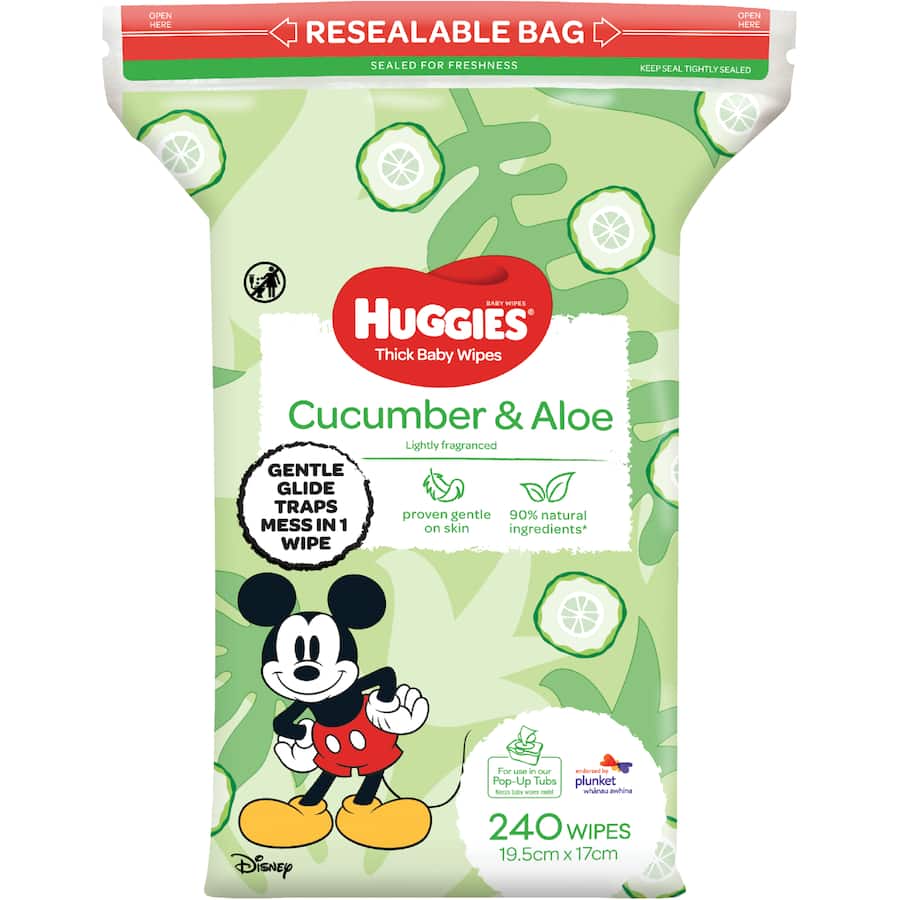 Huggies Thick Baby Wipes Cucumber & Aloe 240pack