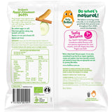 Crisp organic apple and cinnamon puffs for babies, perfect for safe self-feeding and melting in little mouths.