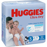 Huggies Ultra Dry Nappies Boys Size 3 (6-11kg) 22pack