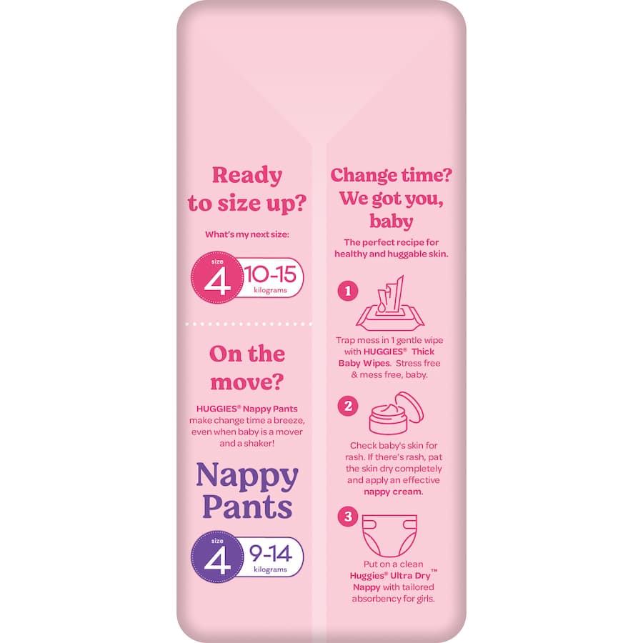 Huggies Ultra Dry Nappies Girls Size 3 (6-11kg) 22pack
