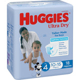 Huggies Ultra Dry Nappies Boys Size 4 (10-15kg) 18pack