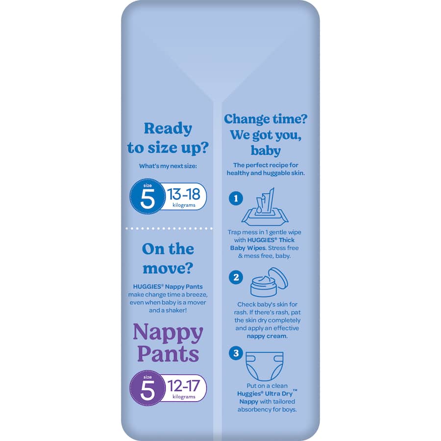Huggies Ultra Dry Nappies Boys Size 4 (10-15kg) 18pack