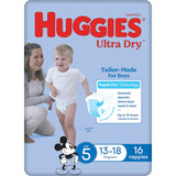 Huggies Ultra Dry Nappies Boys Size 5 (13-18kg) 16pack