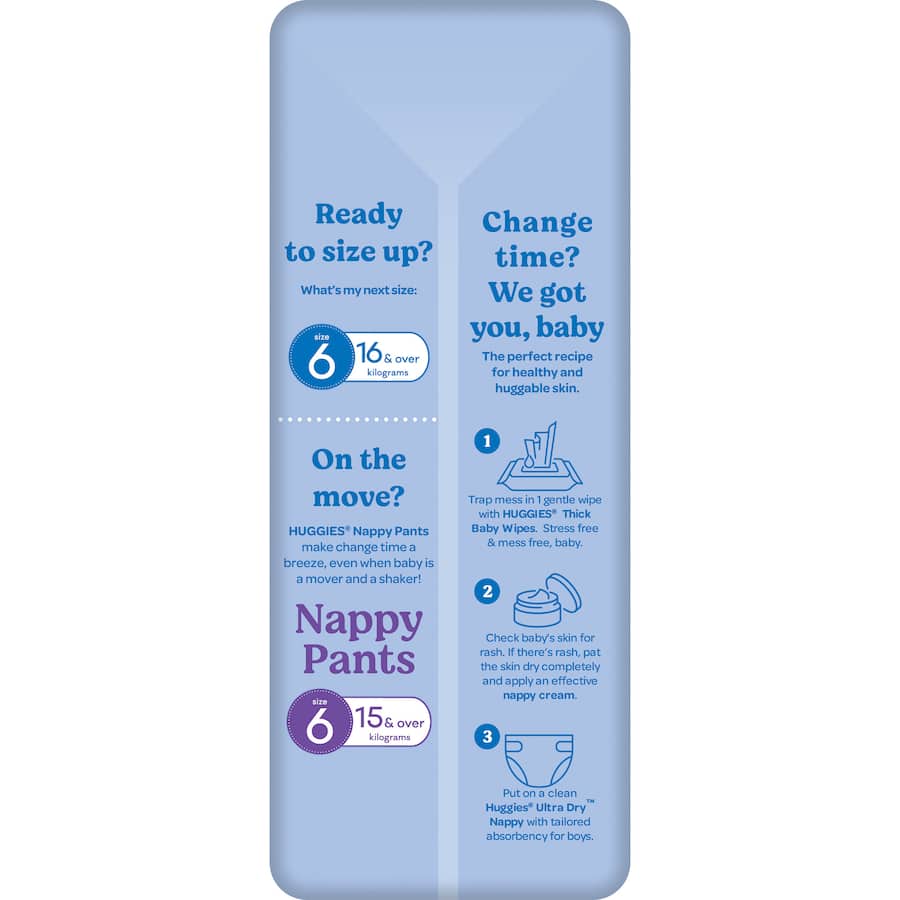 Huggies Ultra Dry Nappies Boys Size 5 (13-18kg) 16pack