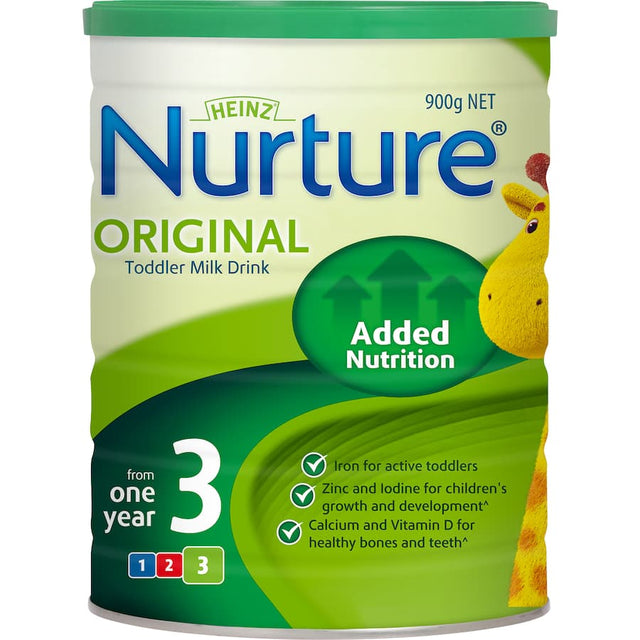 Heinz Nurture 3 Toddler Milk Drink provides essential nutrition for toddlers over 1 year, supporting growth and development.